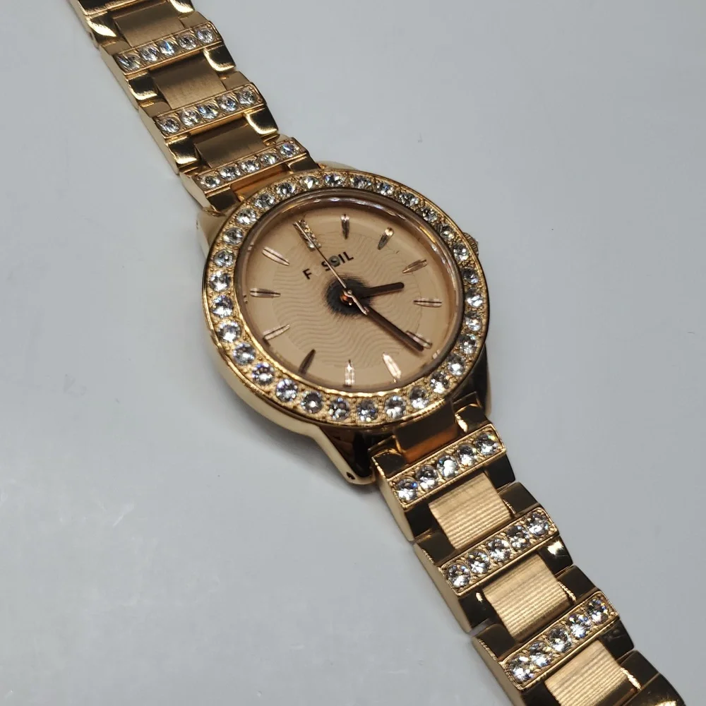 Fossil Watch ES3020 Jesse Rose Gold Stainless Steel Crystal Bezel Watch Parts